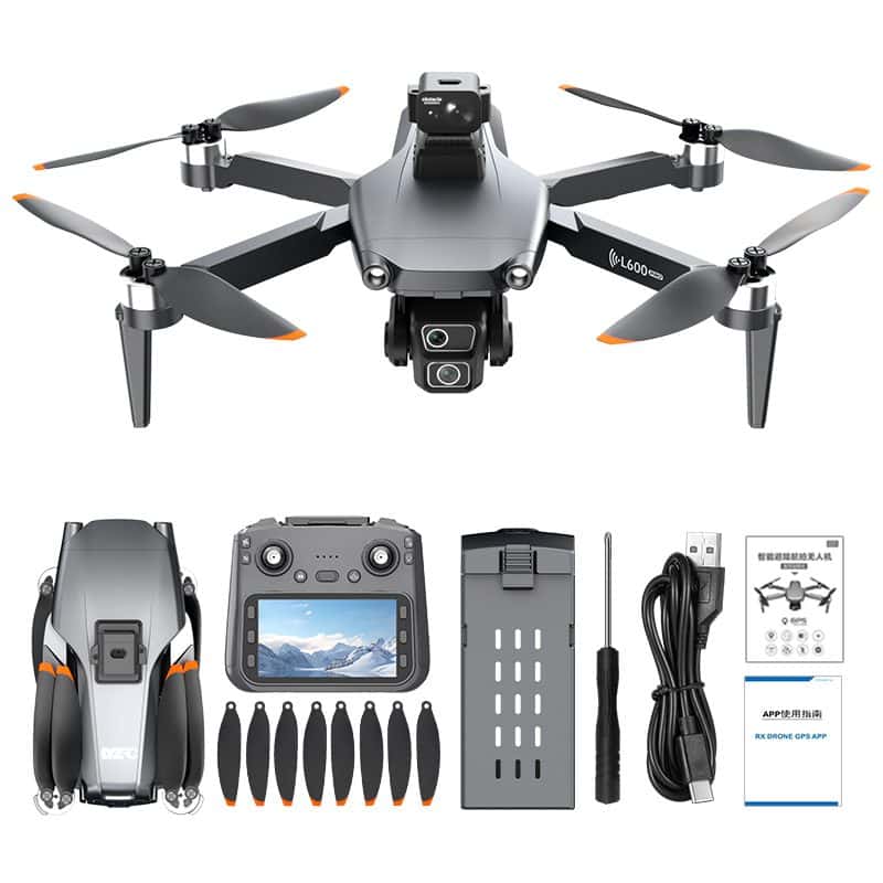 GPS Drone 4.5" Screen Control GPS Retrun EIS 4K Camera UAV L600MAX