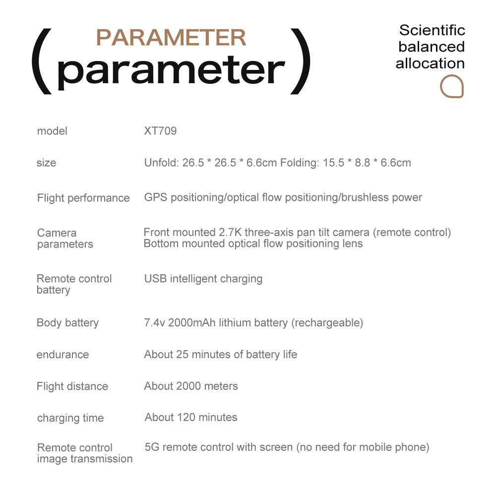 Professional GPS Drone 3-Axis Gimbal UAV XT709 - 画像 (12)