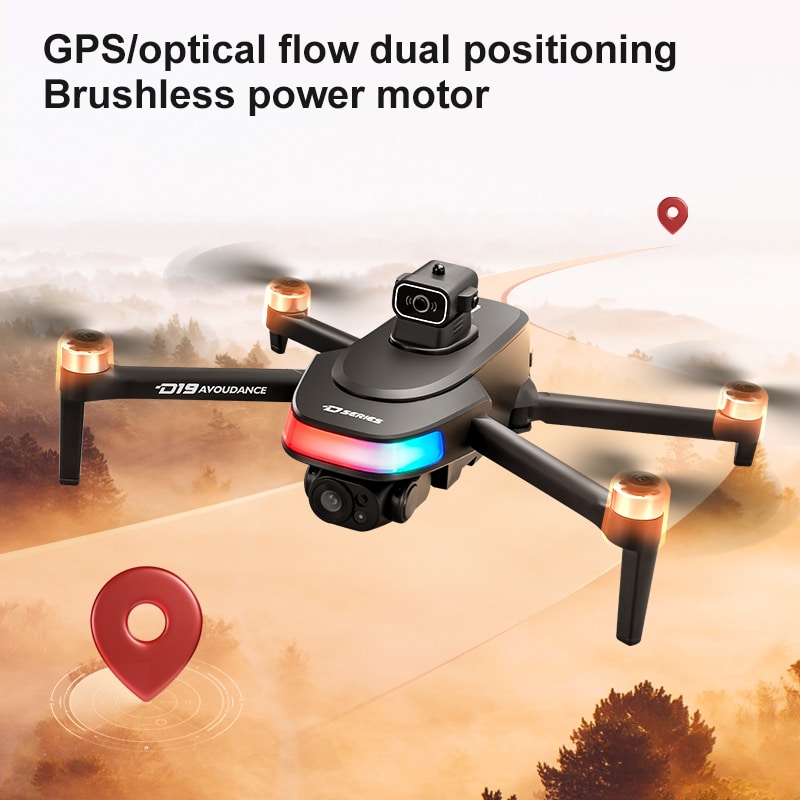 GPS Drone Cool Lights 4K HD Camera Quadcopter D19 - 画像 (5)
