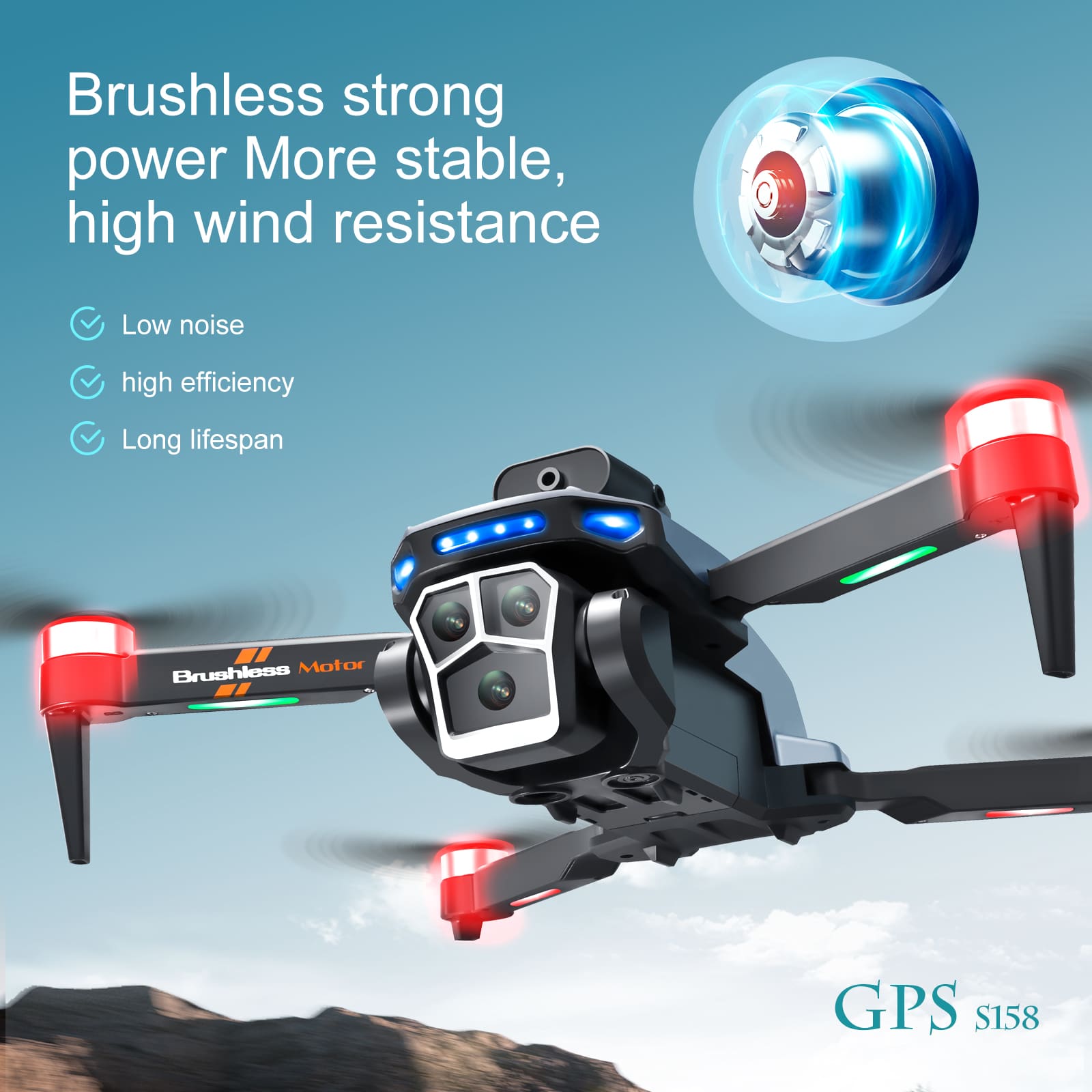 GPS Drone RC Screen 4k HD Camera UAV S158MAX - 画像 (6)