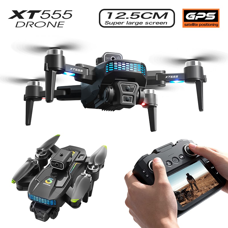 GPS Drone RC Screen Cool Lights Quadcopter XT555 - 画像 (2)