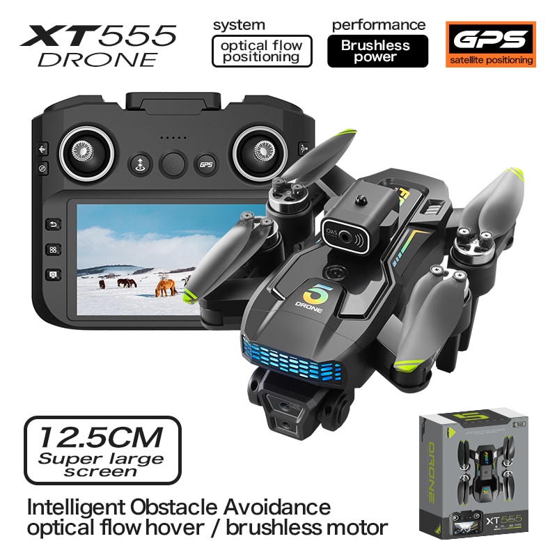 GPS Drone RC Screen Cool Lights Quadcopter XT555 - 画像 (3)