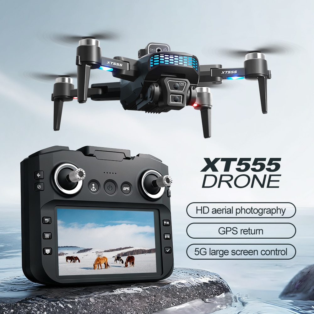 GPS Drone RC Screen Cool Lights Quadcopter XT555 - 画像 (4)