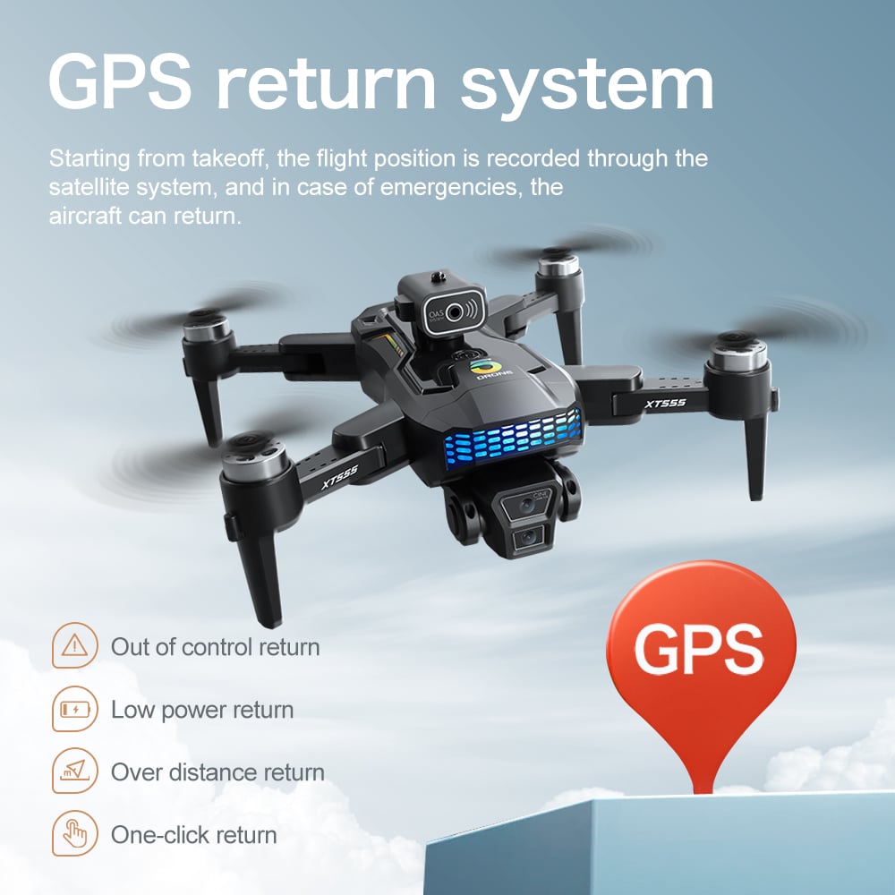 GPS Drone RC Screen Cool Lights Quadcopter XT555 - 画像 (17)